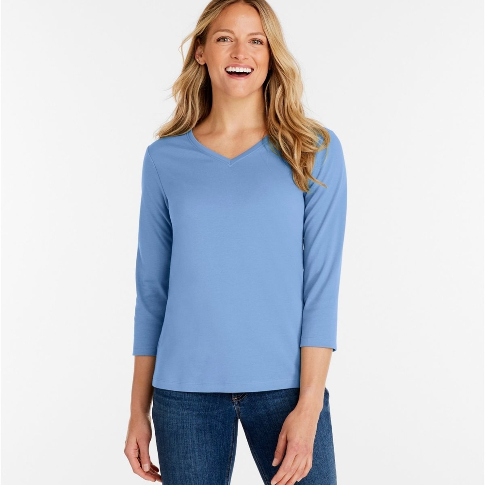NWT L.L. Bean Women's Light Blue Long Sleeve Top